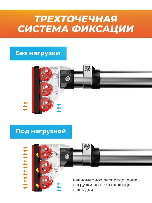 Atletika24 Турник распорный в дверной проем без сверления (92-124 см), черный, фото 4