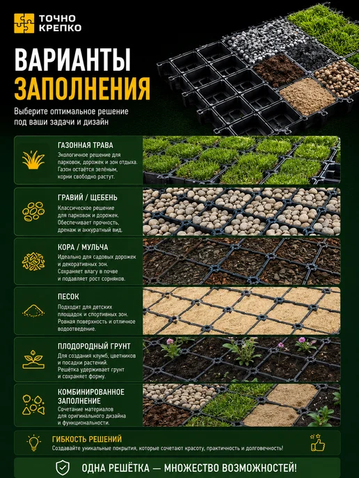 Точно-Крепко Георешетка объемная 80×40×4 см для парковки и дорожек, 3шт, 3 шт, фото 7