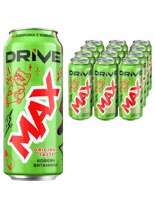 Напиток Drive Me Max газированный 449мл x 12 шт, 449 мл, 12 шт