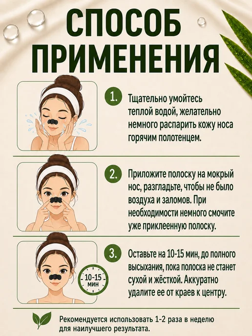 LANBENA очищающие полоски для носа от черных точек, черный, фото 6