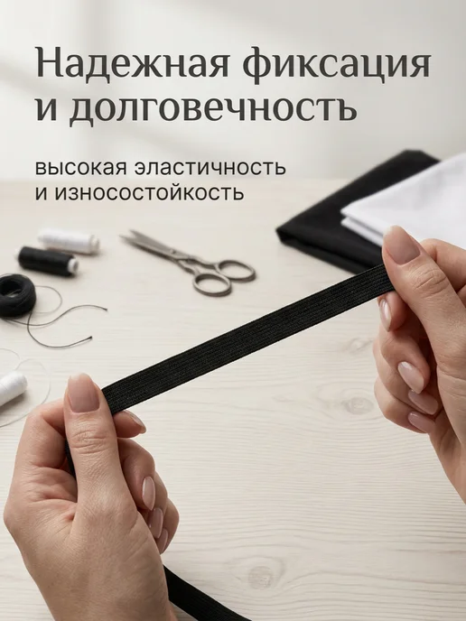 Вязаная бельевая резинка белая и черная, по 10м, 10 м, фото 2