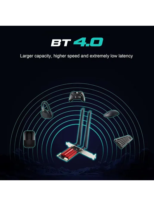 WiFi 5 адаптер AC1200 2.4 5 ГГц PCI-E с Bluetooth 4.0, вариант, фото 4