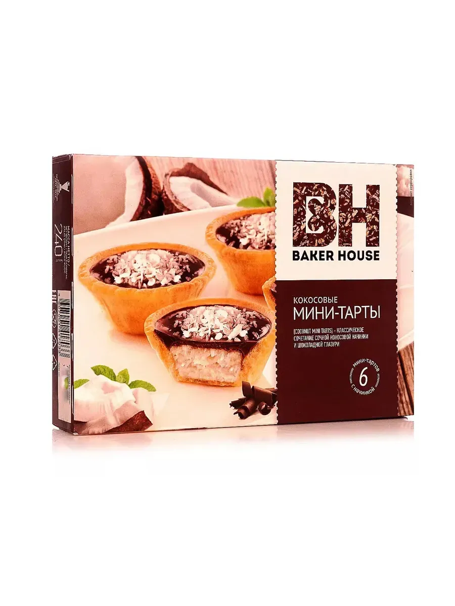 Пирожное мини-тарты с кокосовой начинкой 240гр