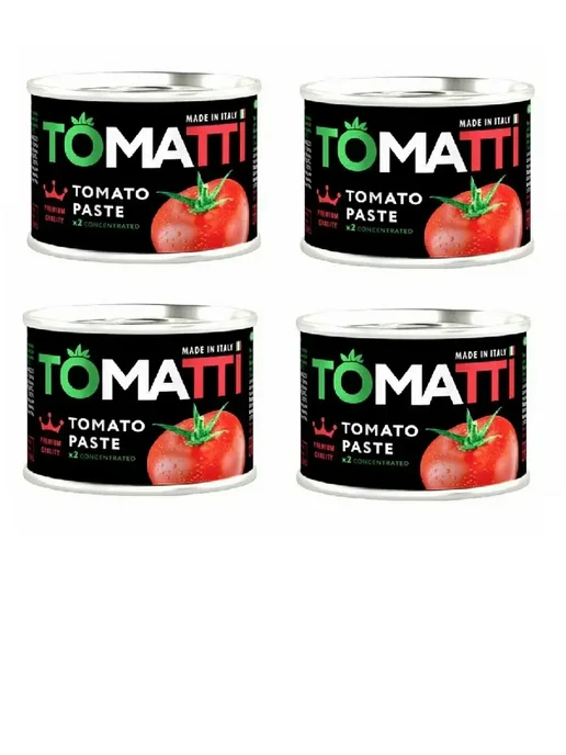 Томатти Томатная паста, 70 гр, 4 шт, 70 г, 4 шт