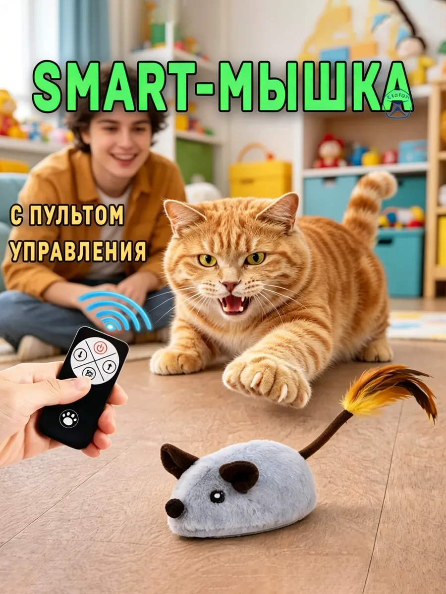 Электрическая мышь для кошек, серая, плюшевая, зарядка USB