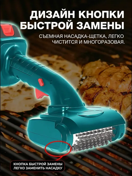 deerma Электрощетка для кухни и гриля со стальной щеткой, синий, фото 6