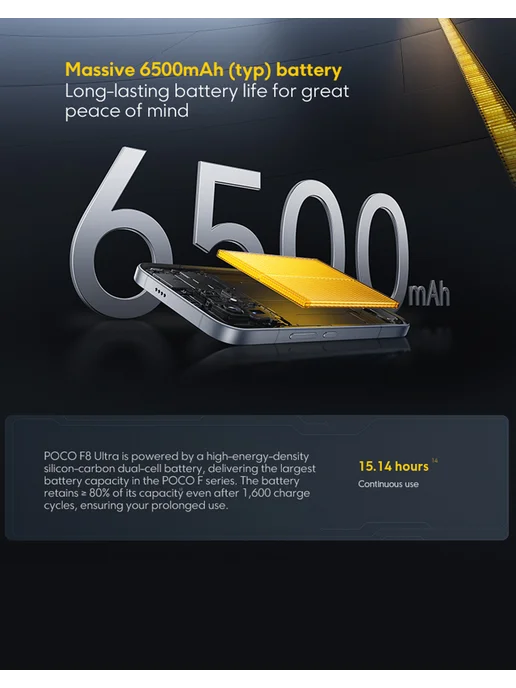 Смартфон Xiaomi Poco F8 Ultra 12/256 ГБ, черный, фото 3