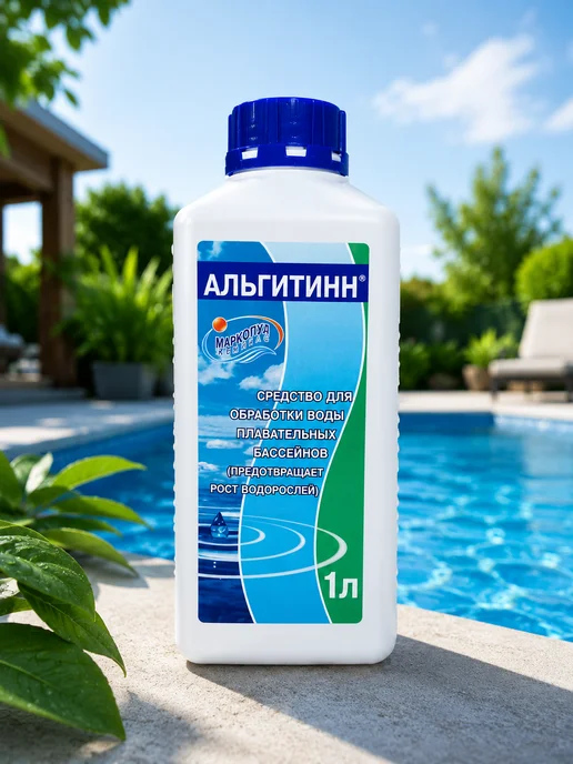 Жидкость для бассейна от водорослей 1 литр, 1 л, фото 4