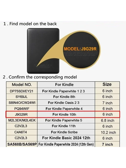 Нет бренда Чехол для Kindle 10-го поколения 2019 года Black, черный, фото 4