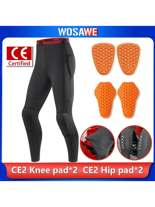 WOSAWE летние CE1 2, защитные брюки для гонок на мотоциклах, черный, фото 2