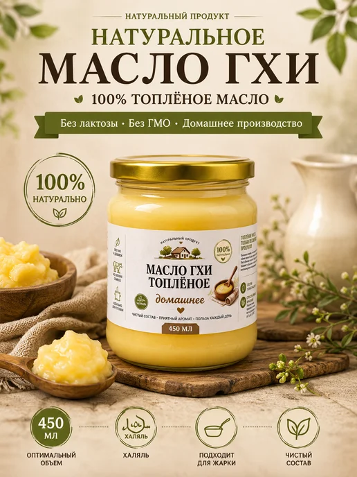 Масло топленое ГХИ для жарки 900 мл, 450 мл