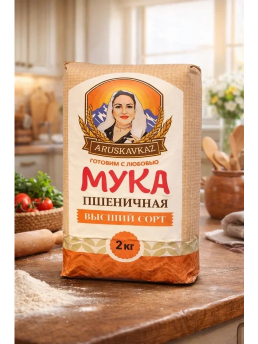ARUSKAVKAZ Мука пшеничная высший сорт АрусяКавказ 1шт по 5кг, 6 шт, 2 кг, фото 6