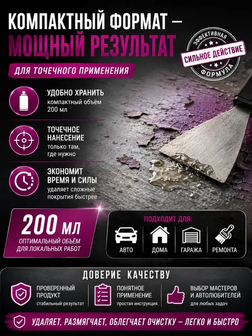 ЖМЖ8 Смывка-удалитель старой краски, 200 мл, фото 4