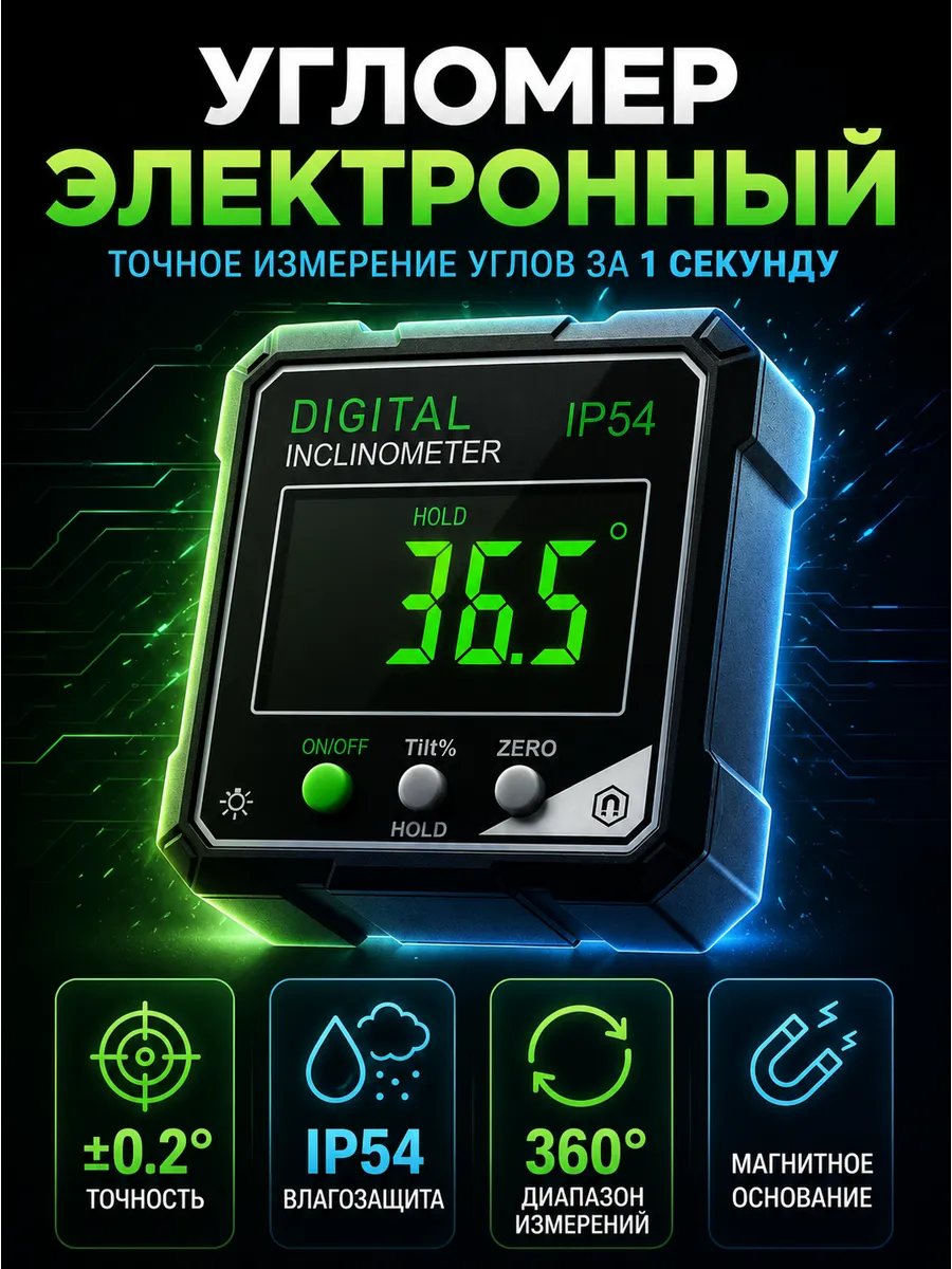Угломер электронный магнитный