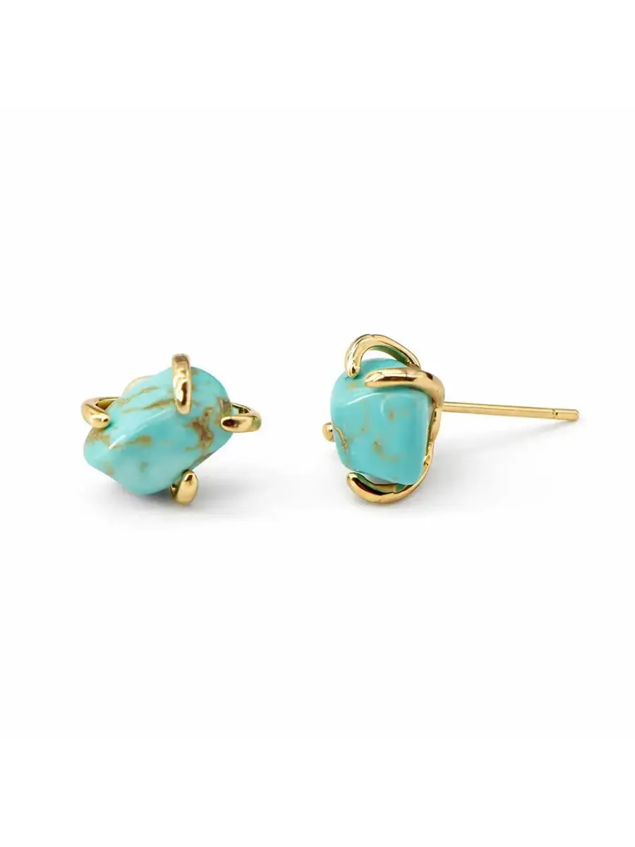 Серьги-гвоздики Misncol из бирюзы