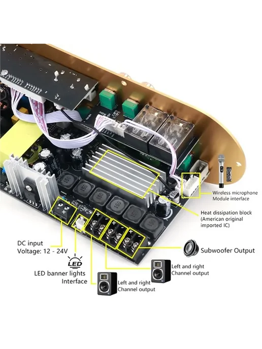 Нет бренда Усилитель T31C-D900 2.1 Bluetooth 5.0, вариант, фото 5