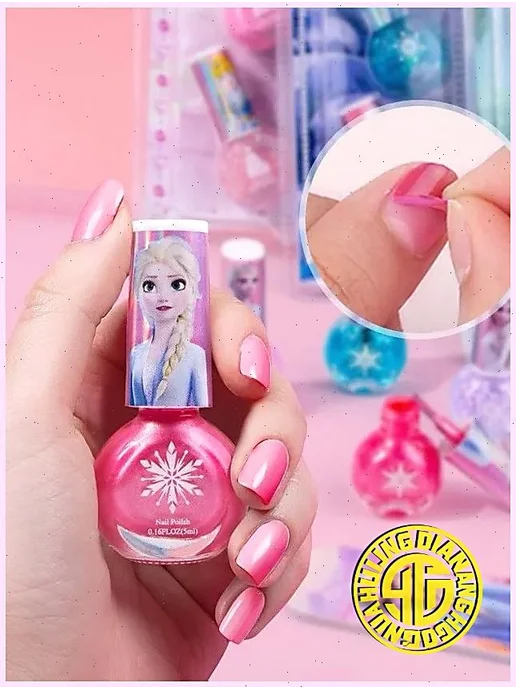 Детский водный лак для ногтей Frozen, 6 цветов с блёстками, 6 цв., фото 4