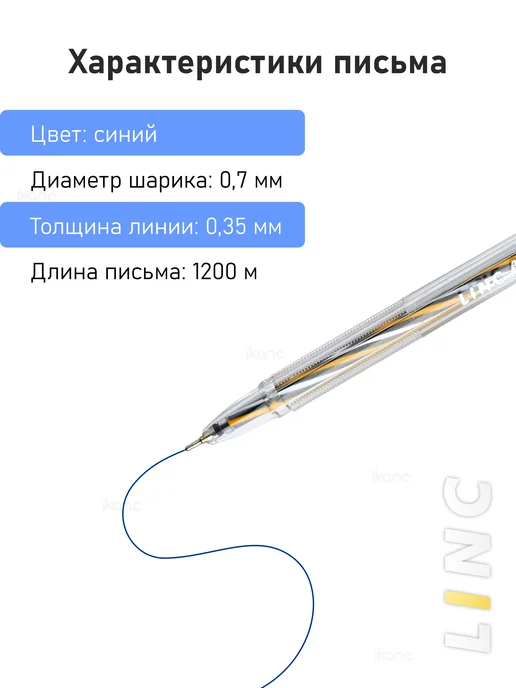 Linc 5 шт. Ручка шариковая "Ace", 0,70 мм, синяя, 5 шт, фото 3