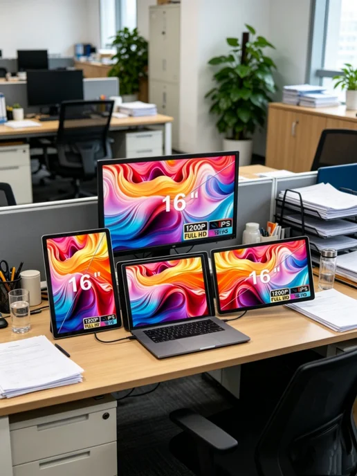 Портативный двойной монитор 16" 2.5k IPS HDR съемный экран S…, 1920x1200, фото 2