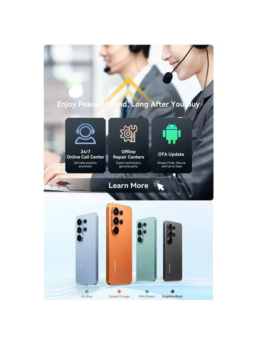 Смартфон Blackview Wave 10 8/256 ГБ, оранжевый, фото 2