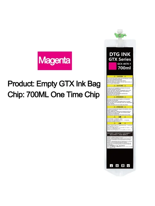 WINNERJET Пустой чернильный пакет GTX 700 мл Magenta с чипом, 700 мл