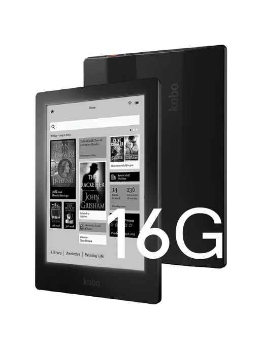 Нет бренда Kobo Aura HD 6.8 дюймов электронная книга Black 16G, Только, 16 г
