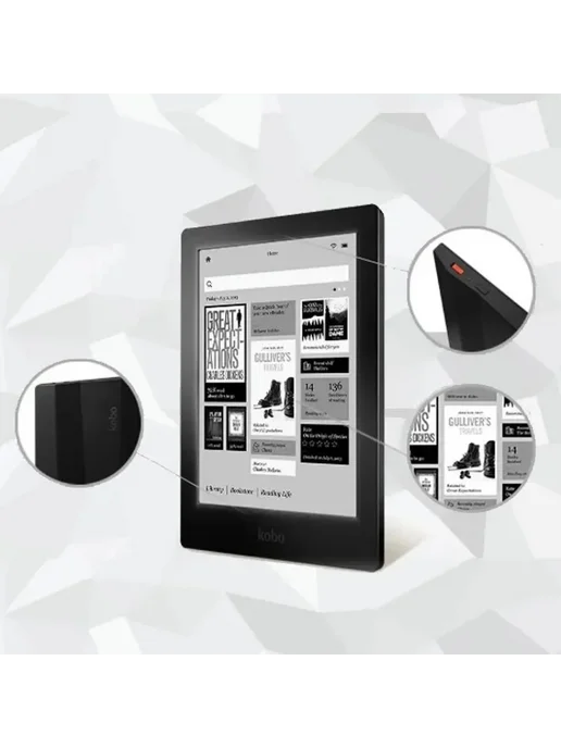 Нет бренда Kobo Aura HD 6.8 дюймов Черный, Black 4G, Комплекты «Читалк, 32 г, белый, фото 3