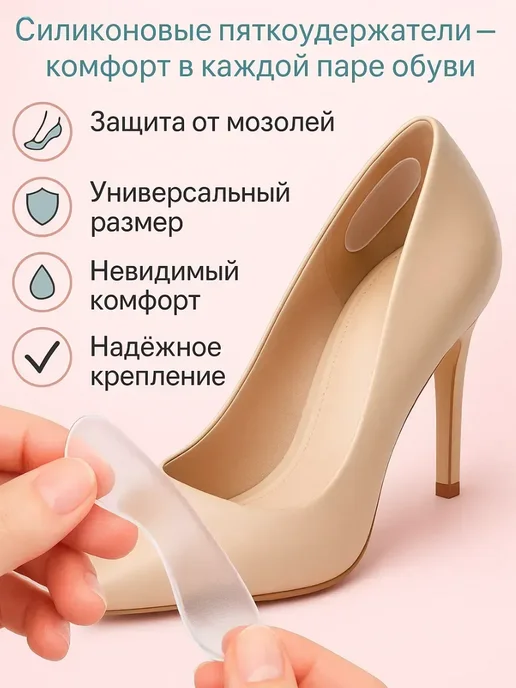 AllenGo Силиконовые полоски наклейки от мозолей и натирания в туфли, белый