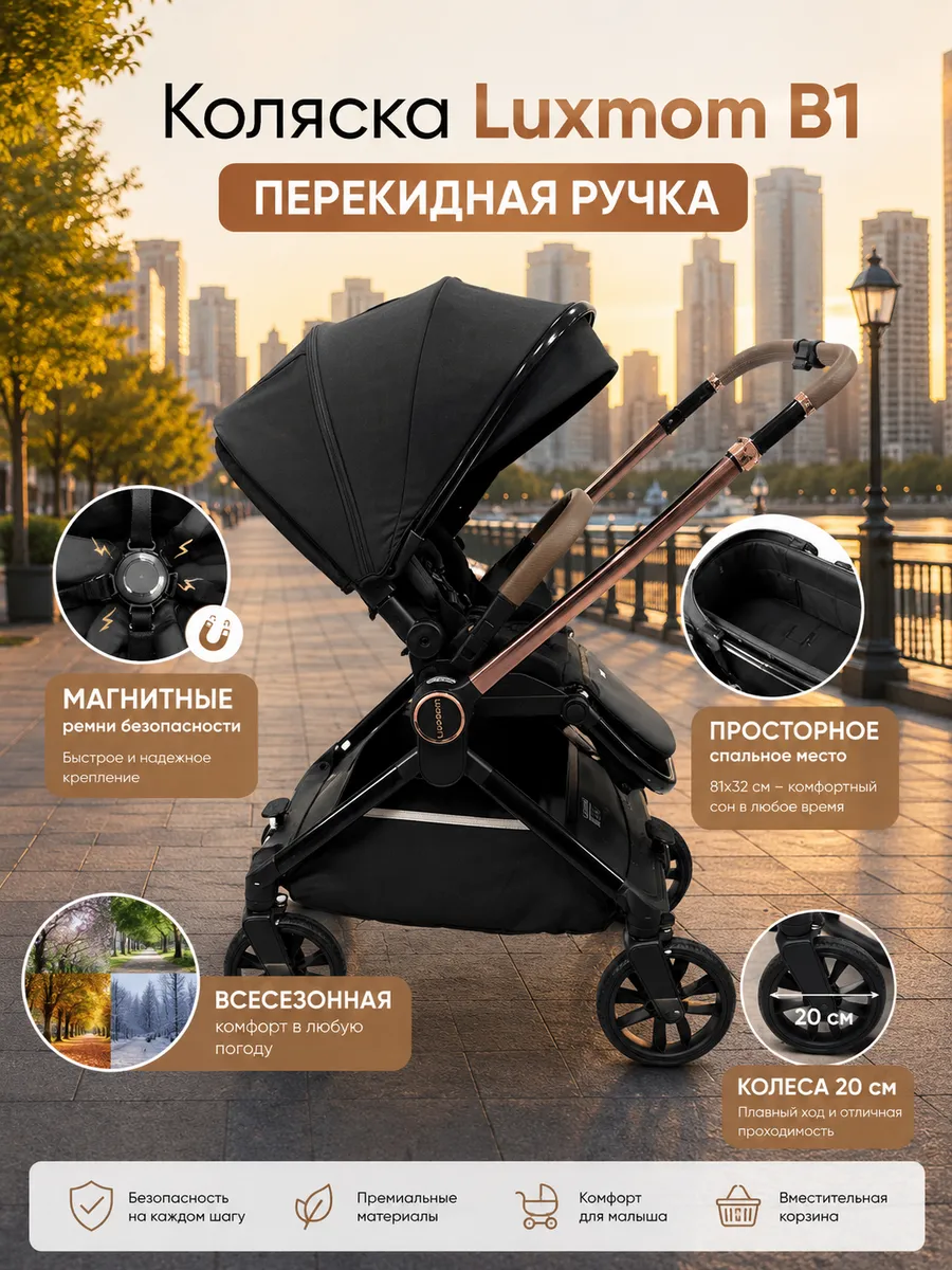 Прогулочная коляска с перекидной ручкой с рождения
