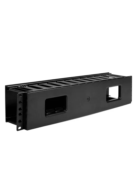 ALLSTRONG IW-PP-CM-12-P-2U черный пластиковый кабельный орга, черный, фото 2