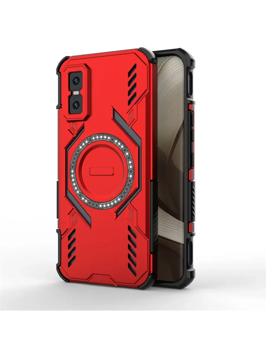 Красный чехол на Infinix GT 30 Pro с магнитом и беспроводной