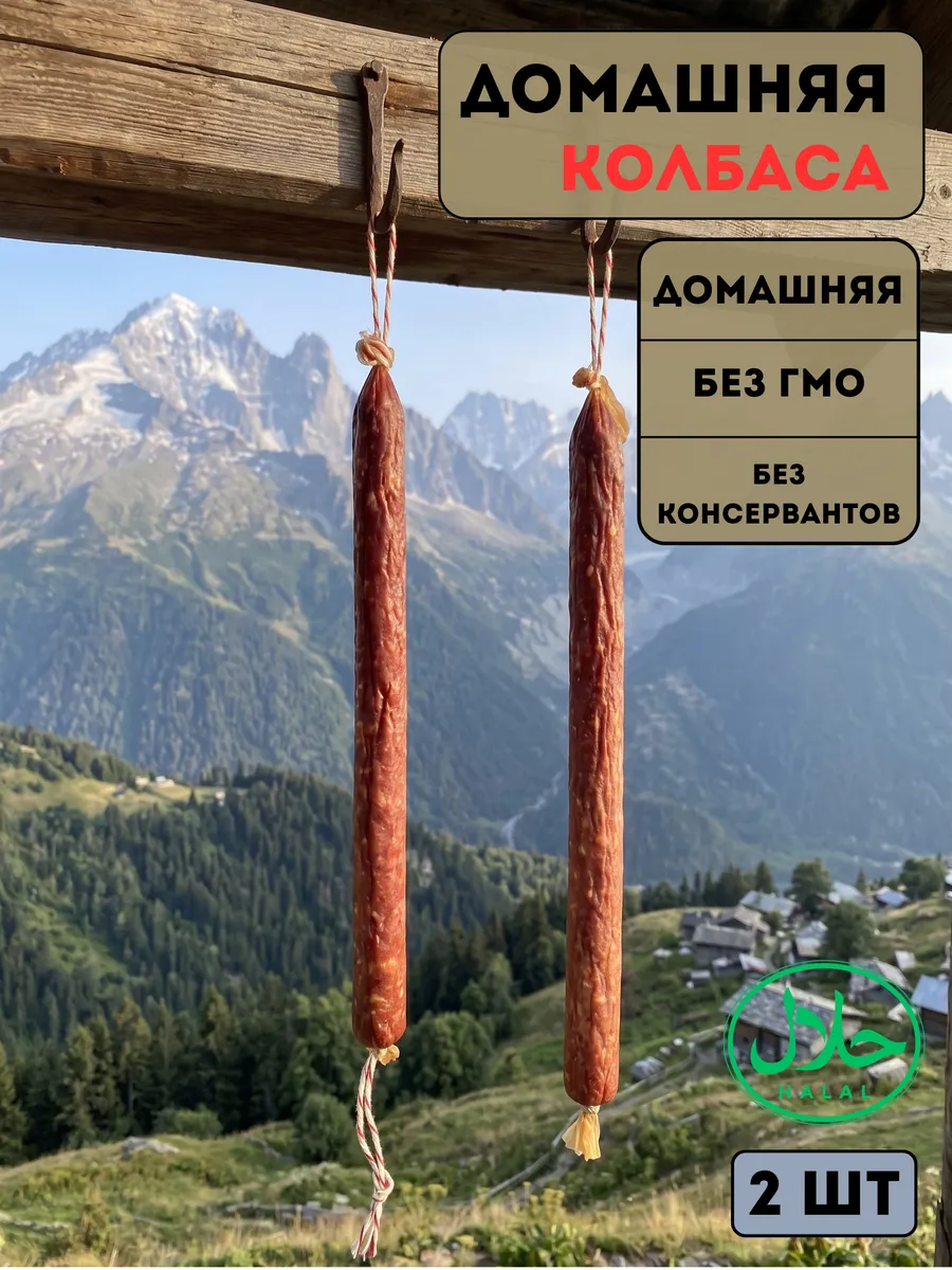 Колбаса говяжья домашняя халяль 2шт