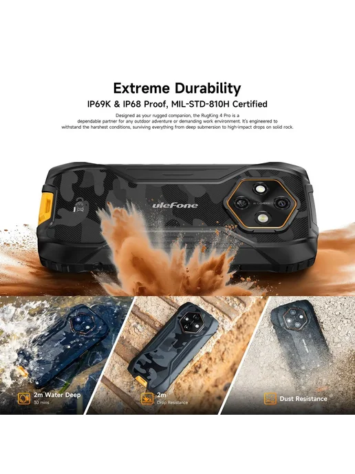 Смартфон Ulefone Rugking 4 Pro 8/256 ГБ, черный, фото 5