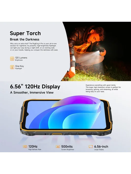 Смартфон Ulefone Rugking 4 Pro 8/256 ГБ, черный, фото 6