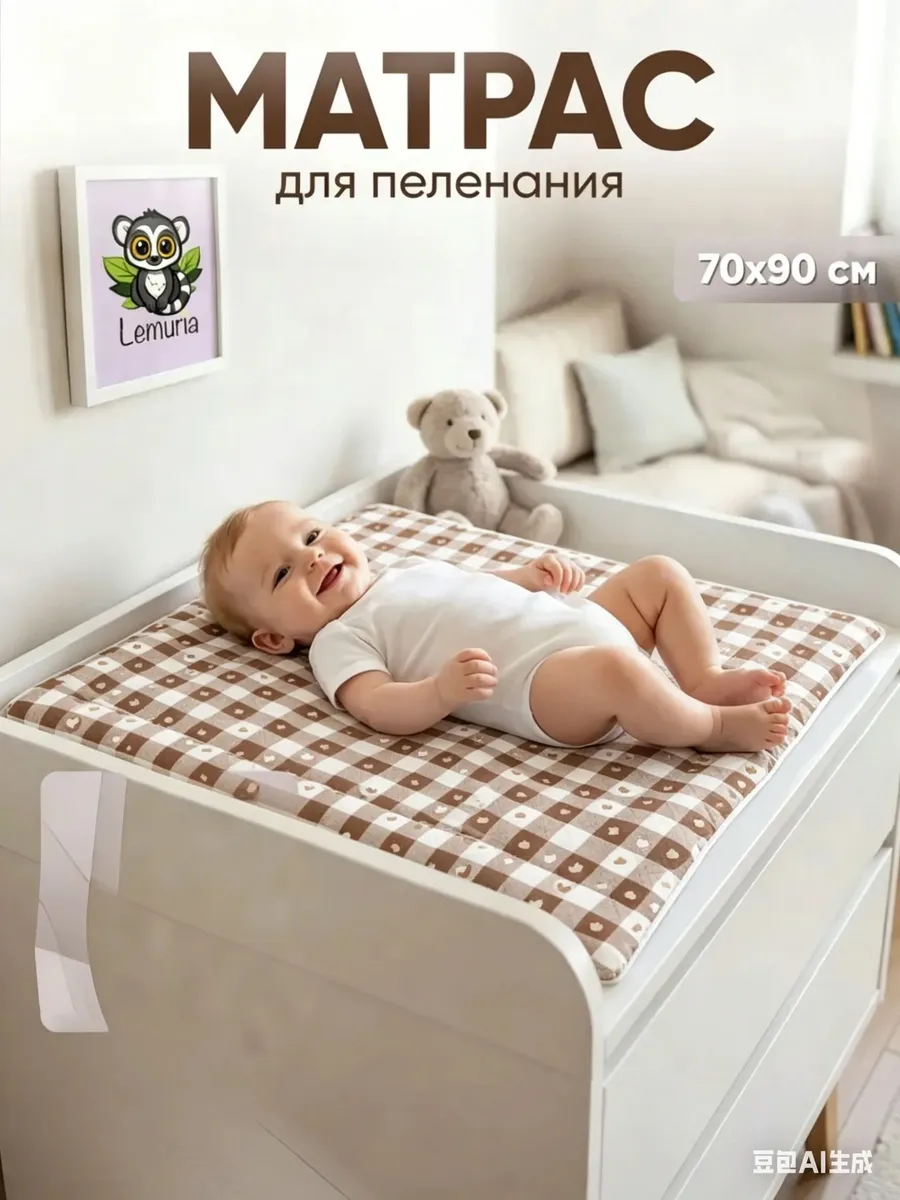 Пеленальный матрасик 70x90 см с бортиками