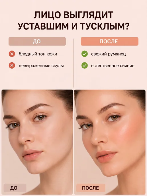 GABRINI Румяна-шарики для лица, персиковые, с эффектом сияния, оранжевый, фото 2