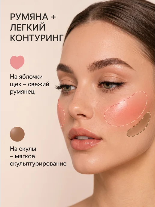 GABRINI Румяна-шарики для лица, персиковые, с эффектом сияния, оранжевый, фото 7