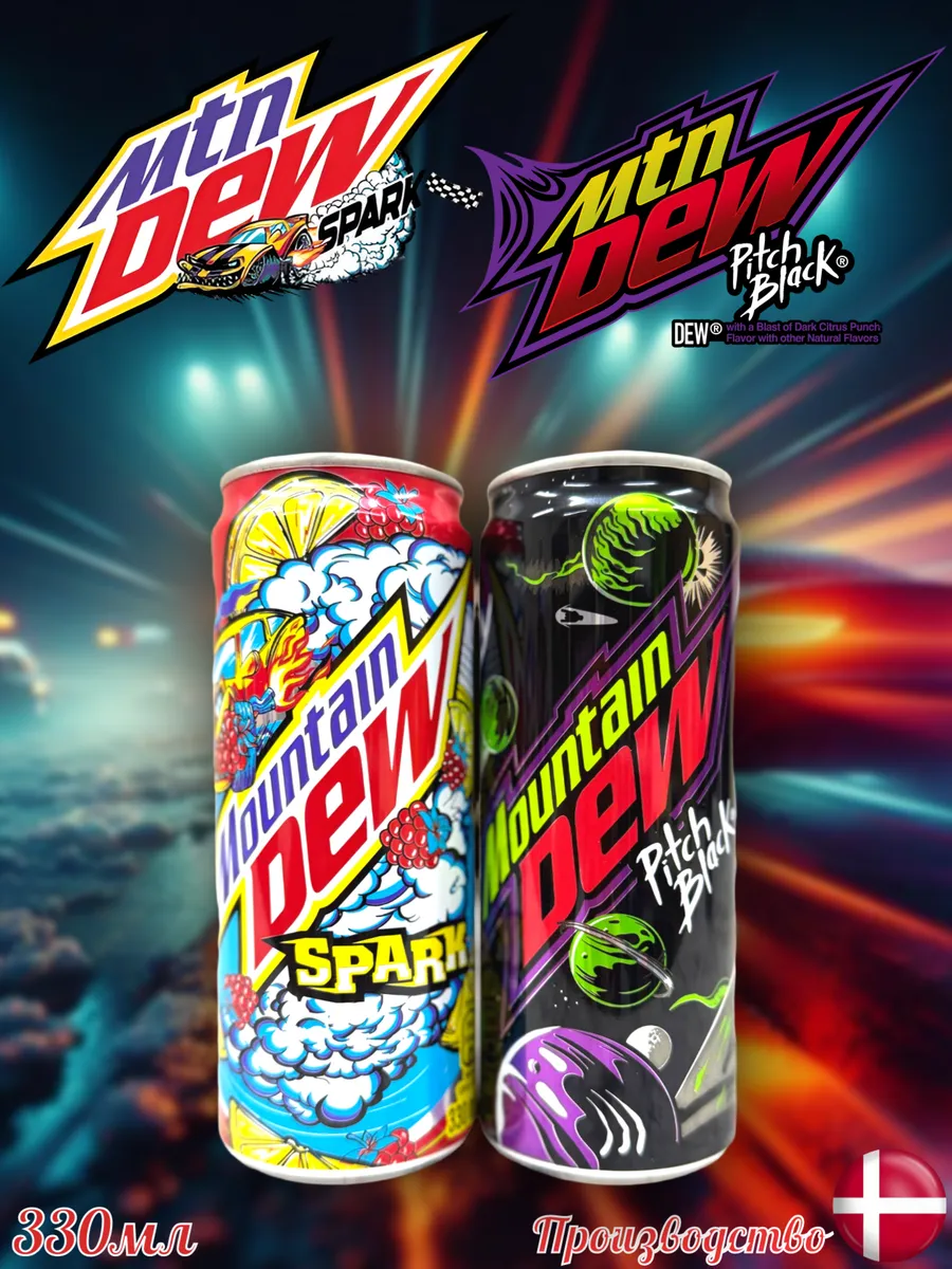 Газированный напиток Mountain Dew Spark Pitch Black