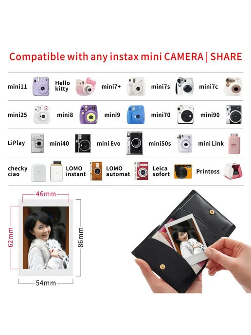 FUJIFILM Пленка Instax Mini Black Frame, 10 листов, черный, фото 4