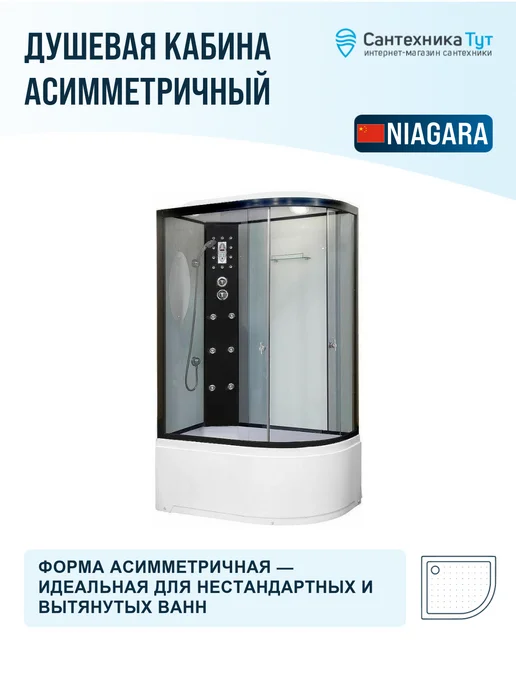 NIAGARA Душевая кабина Ultra 120x80 левая с гидромассажом, 120x80, фото 2