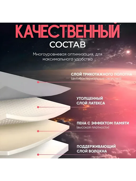 Ортопедическая подушка 38x38см, высота 3 см, 38x38 см, фото 5