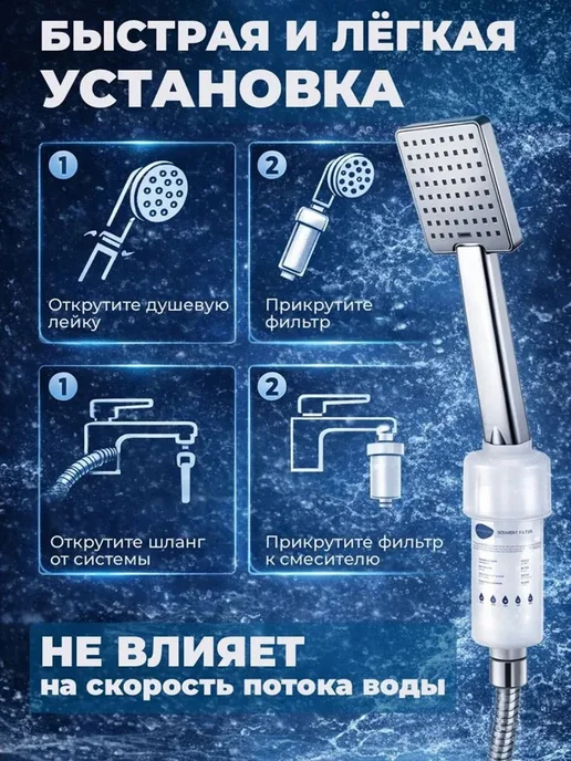Фильтр для душа с 5 картриджами, 1.5 года, вариант, фото 6