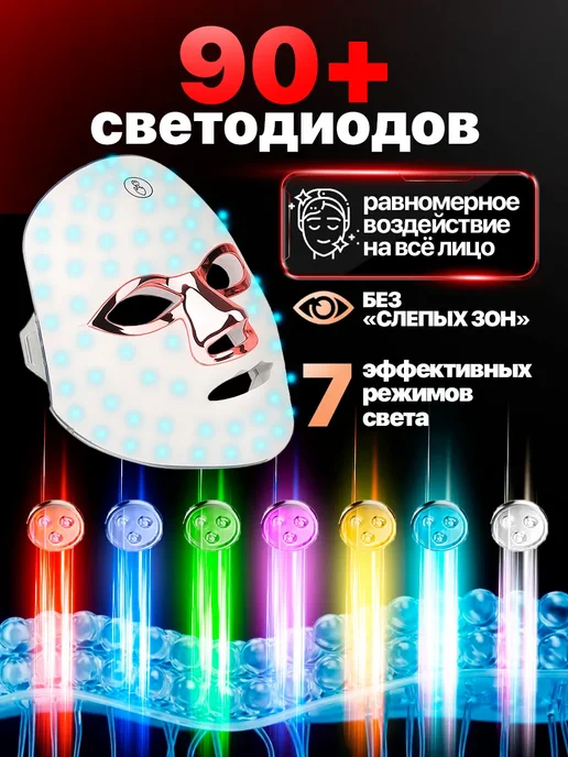 Светопродующая_LED-маска_для_лица_с_7_режимами_света, 4 шт, фото 4