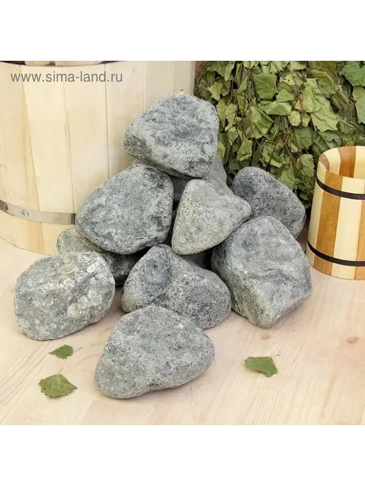 Камни для бани габбро-диабаз обвалованный 20 кг 70-120 мм, 20 кг, фото 2