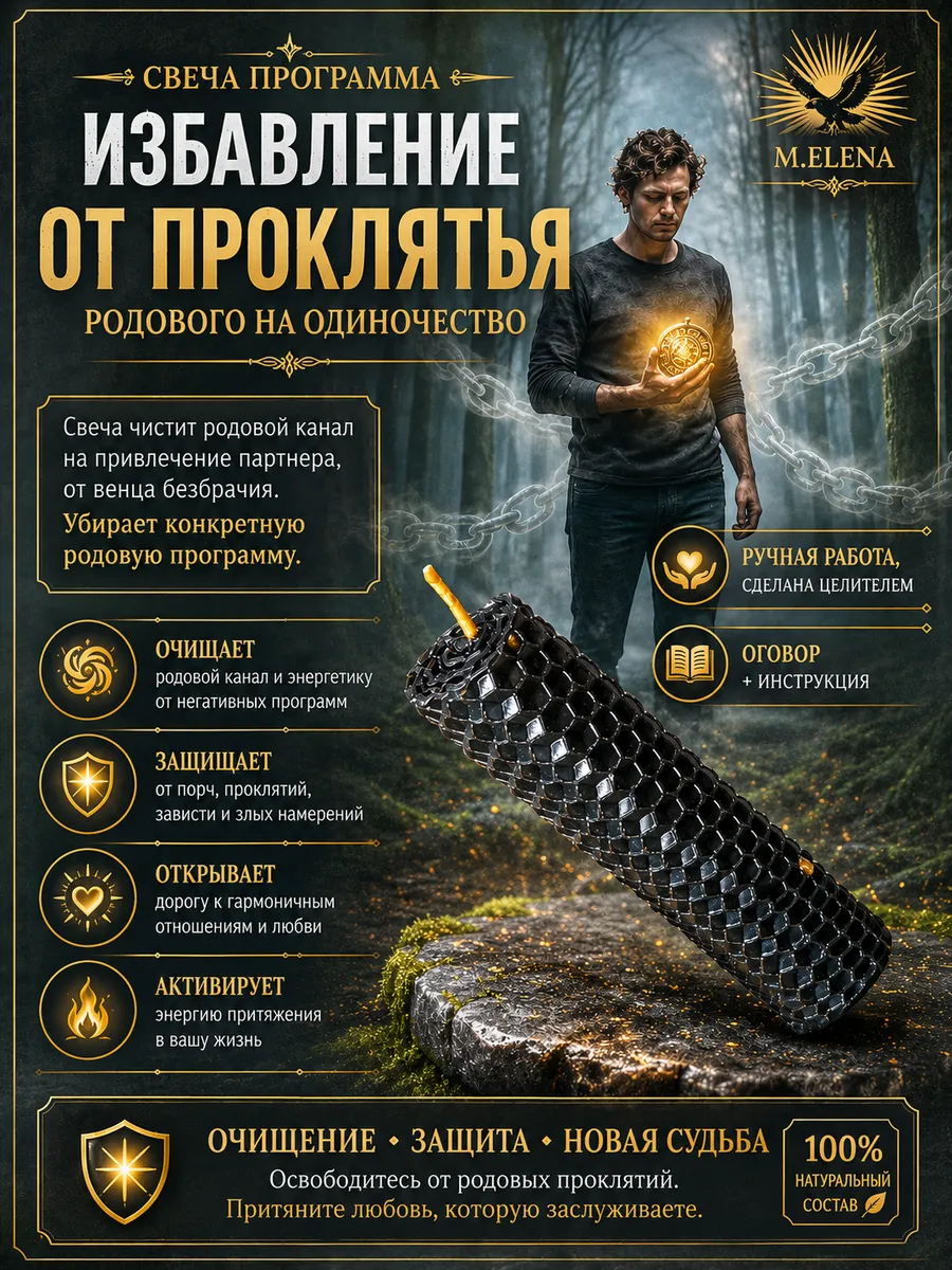свеча " избавление от проклятья родового на одиночество"