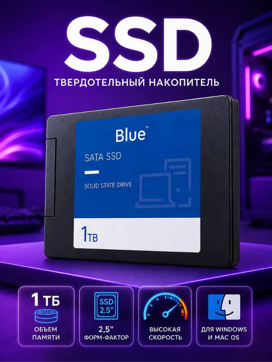 SSD накопитель 1TB для ПК и ноутбука