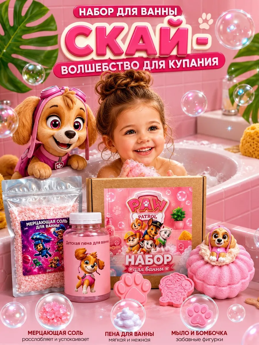 Набор для ванны Щенячий патруль для девочек