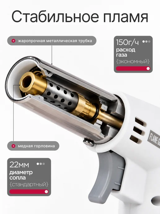 Газовая горелка туристическая с пьезоподжигом, вариант, фото 2