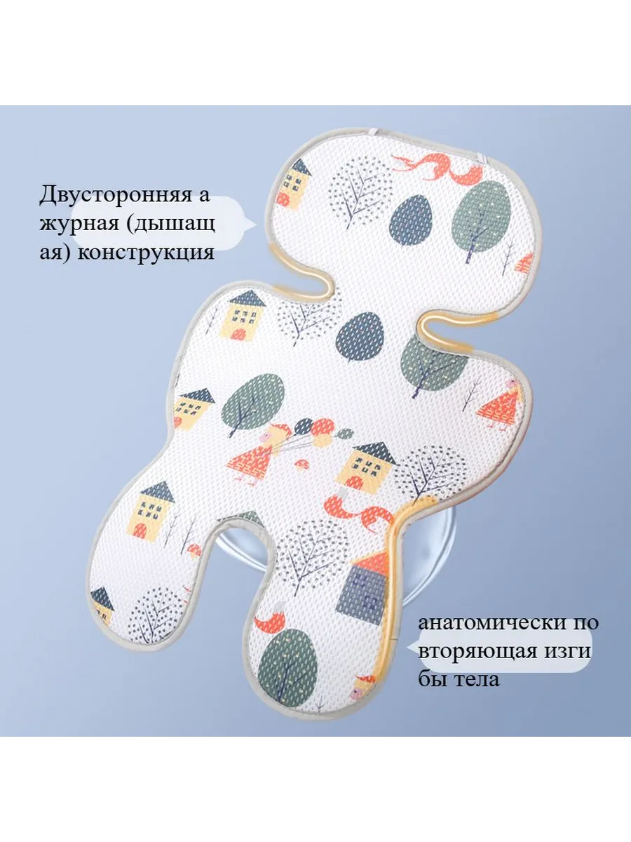 Детский 3D-коврик для коляски, дышащий, 0-3 года