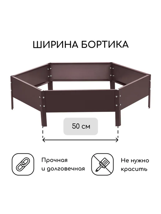 Барсоня клумбы Клумба оцинкованная, d - 100 см, h - 15, вариант, фото 2
